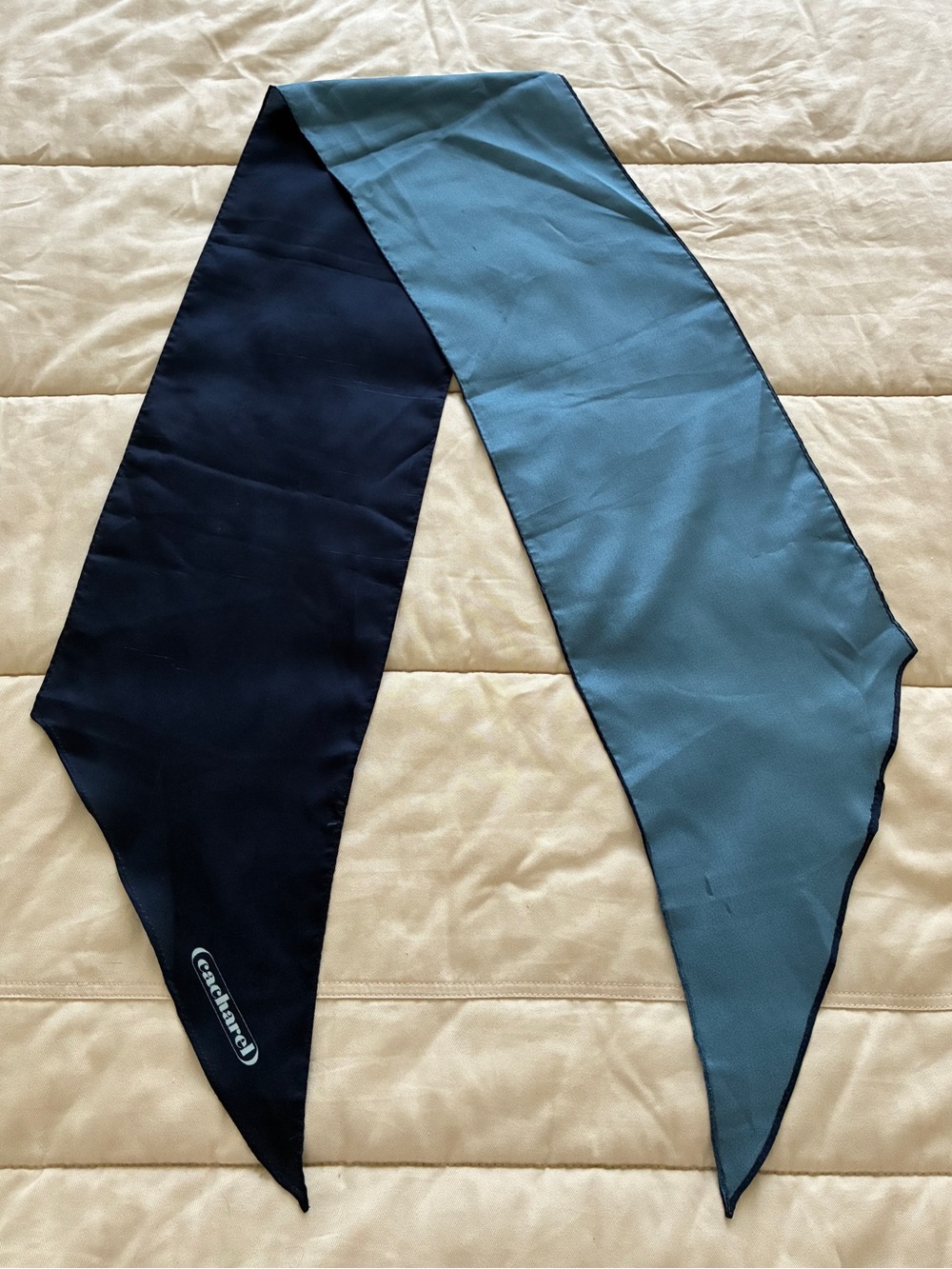 Vintage Cacharel Two-Tone Blue Twill Scarf